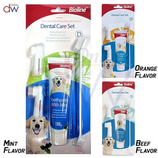 Bioline Dental Care Set Toothbrush and Toothpaste 100g Complete Pet Dental Care