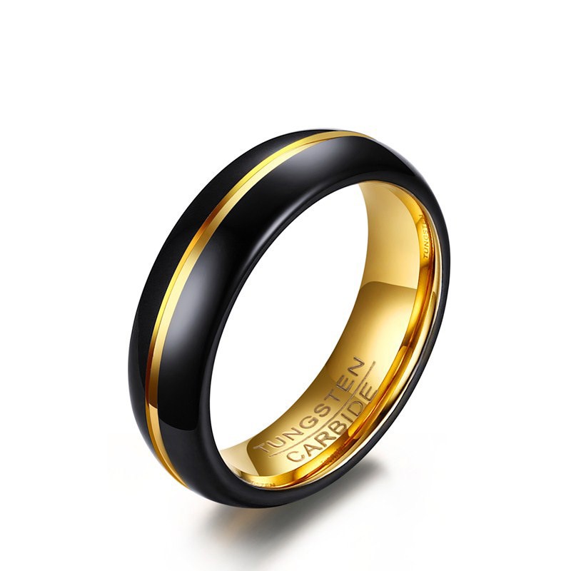 Tungsten Black Gold Couple Ring For Men Luxury Ring Jewelry | Shopee  Philippines