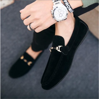 SENSIPIC#Loafer shoes for men British Casual Style Slip-on Black Shoes Men's Trend Fashion Design