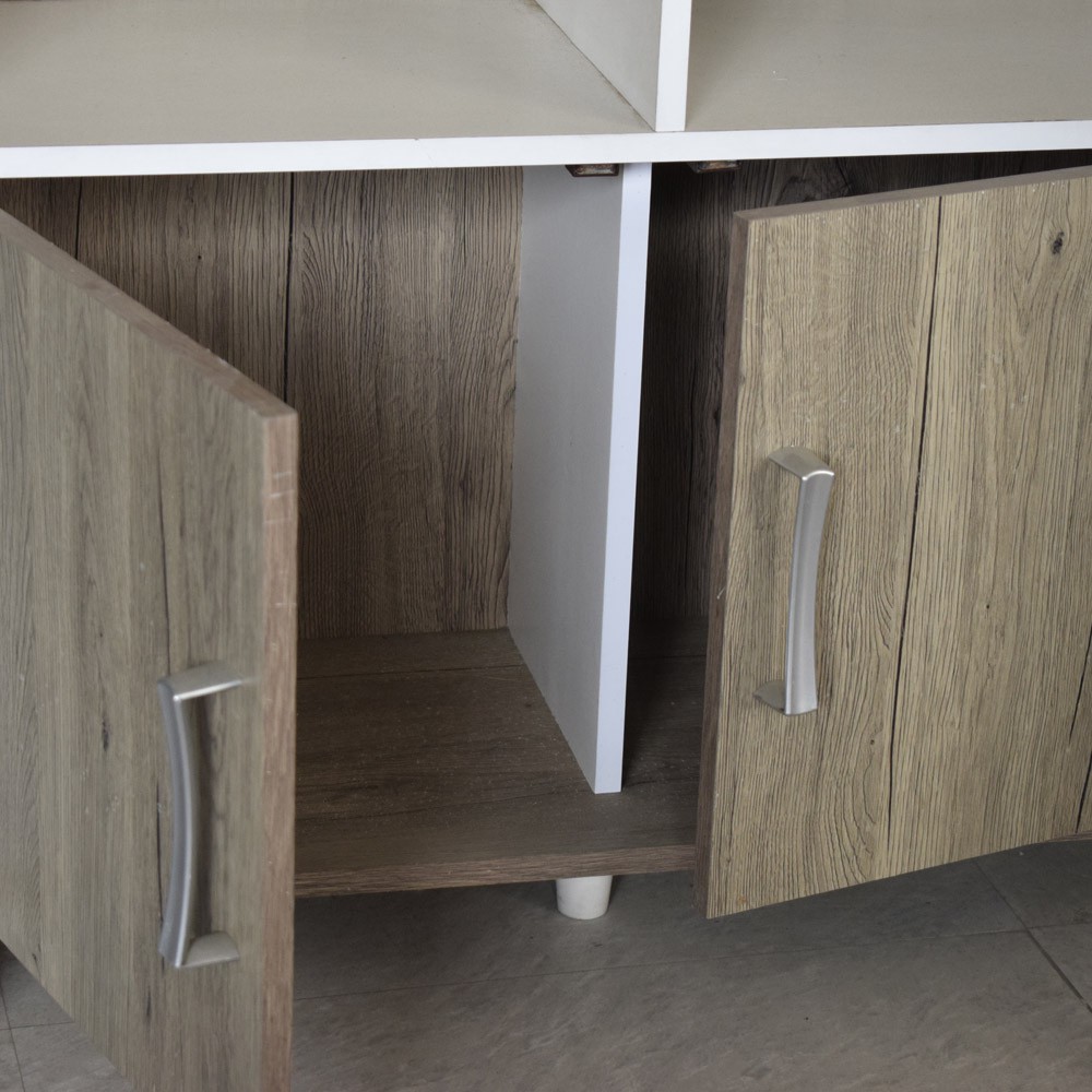 Casa Pinoy 4Shelf Multipurpose Wood Storage Stand Doors presyo