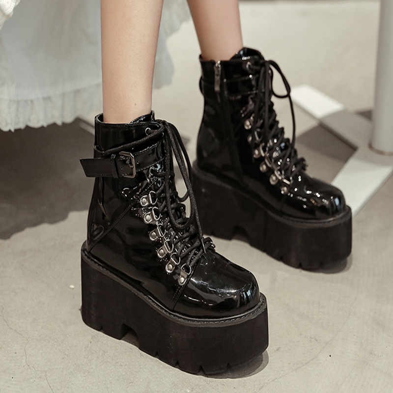 COD free shipping Fashion Motorcycle Boots snow Shoes Woman demonias shoes  platform boots 2021 demon | Shopee Philippines