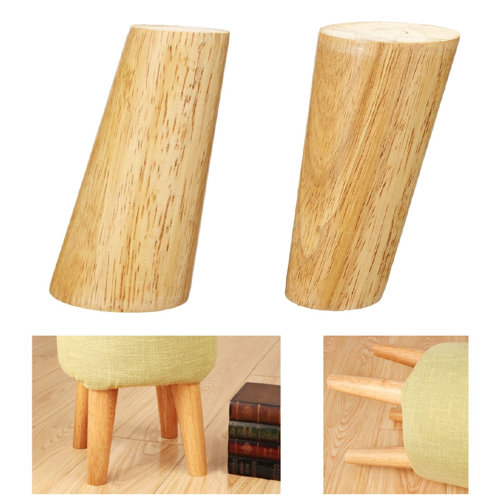 Dongxi 4x Solid Wooden Cone Furniture Legs Kit Sofa Table