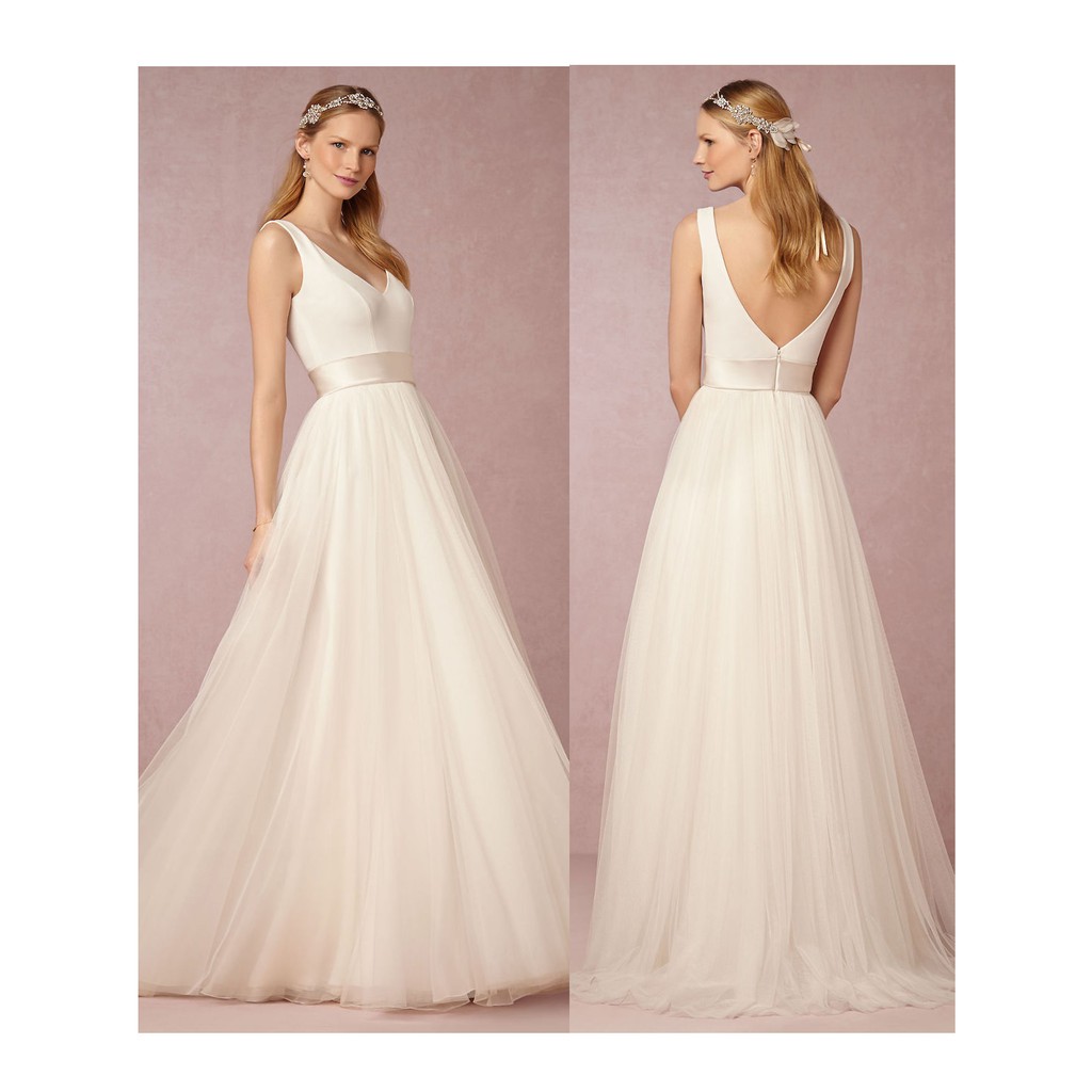 backless chiffon wedding dress