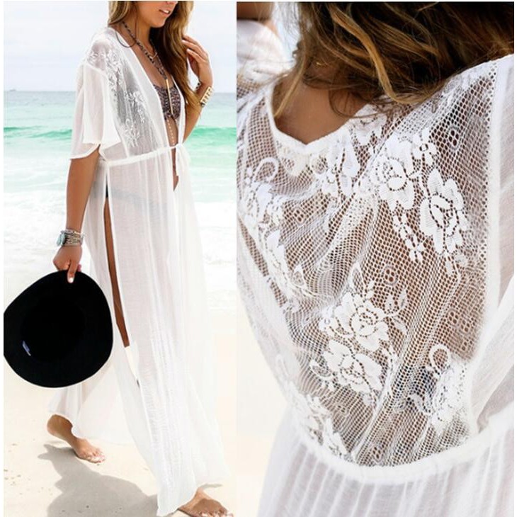 white long cover up dress