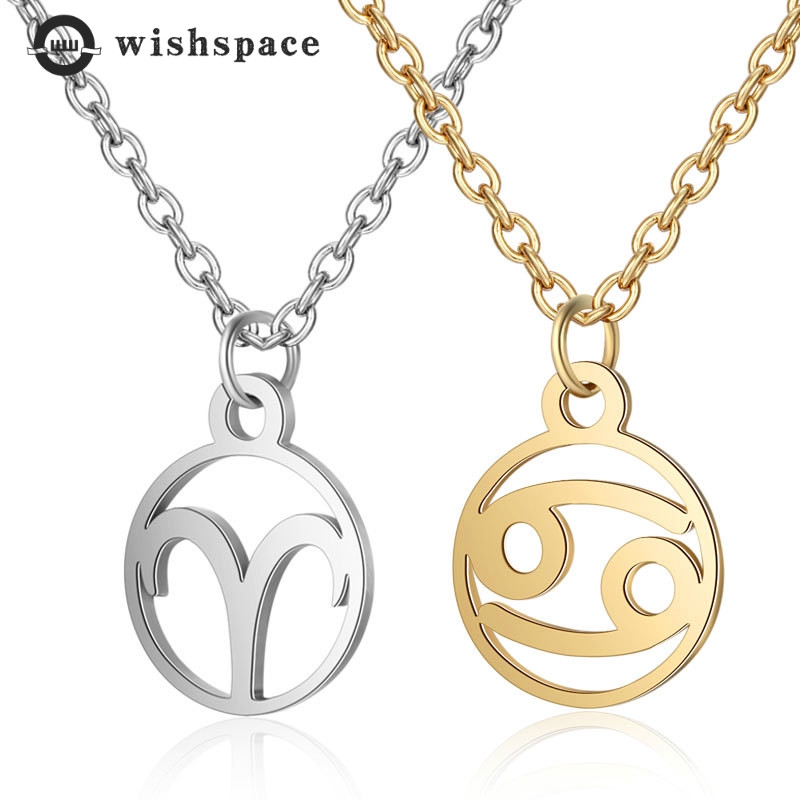 New Womans Gold Plated 12 Constellation Pendant Clavicle Chain Necklace Jewelry