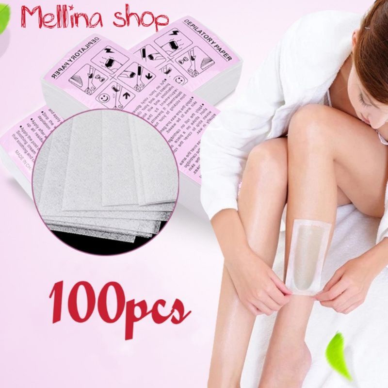 100 Pcs Hair Removal Tool Depilatory Paper Removal Wax Strips Pad