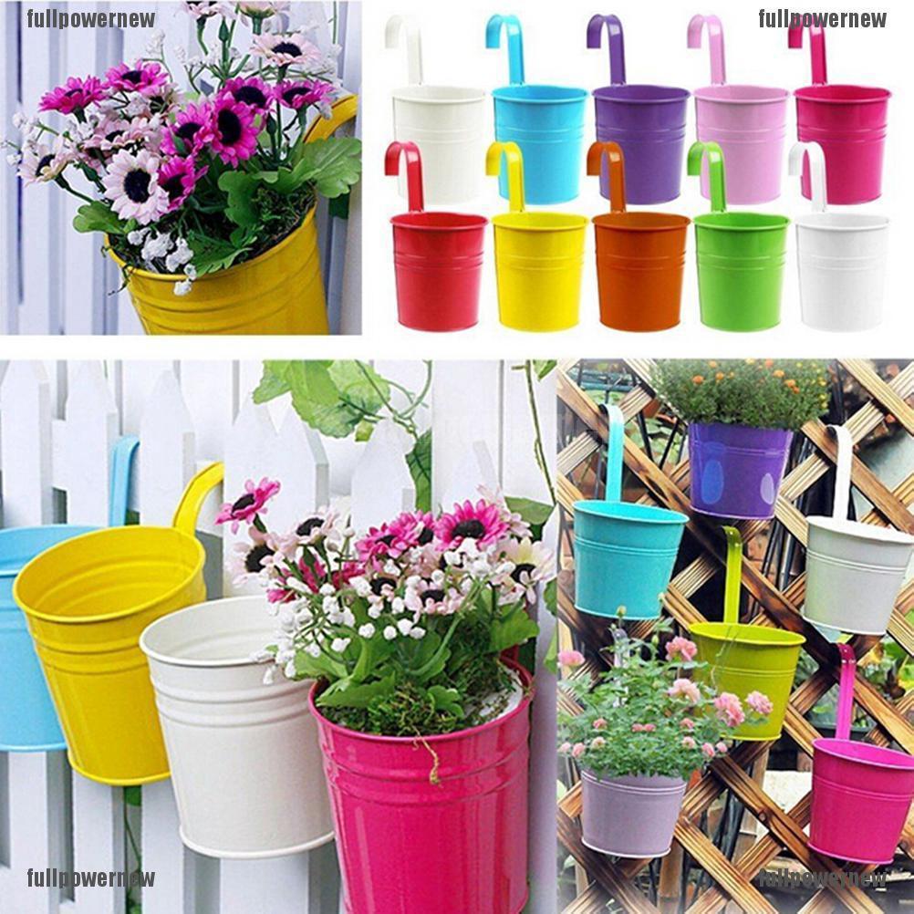 Cute Metal Iron Flower Pot Hanging Vase Bucket Balcony Garden Planter Home  Decor | Shopee Philippines