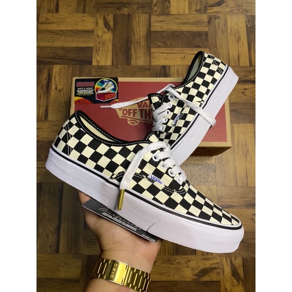vans authentic checkerboard golden coast