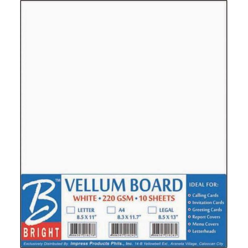 100 sheets VELLUM BOARD Specialty Paper Shopee Philippines