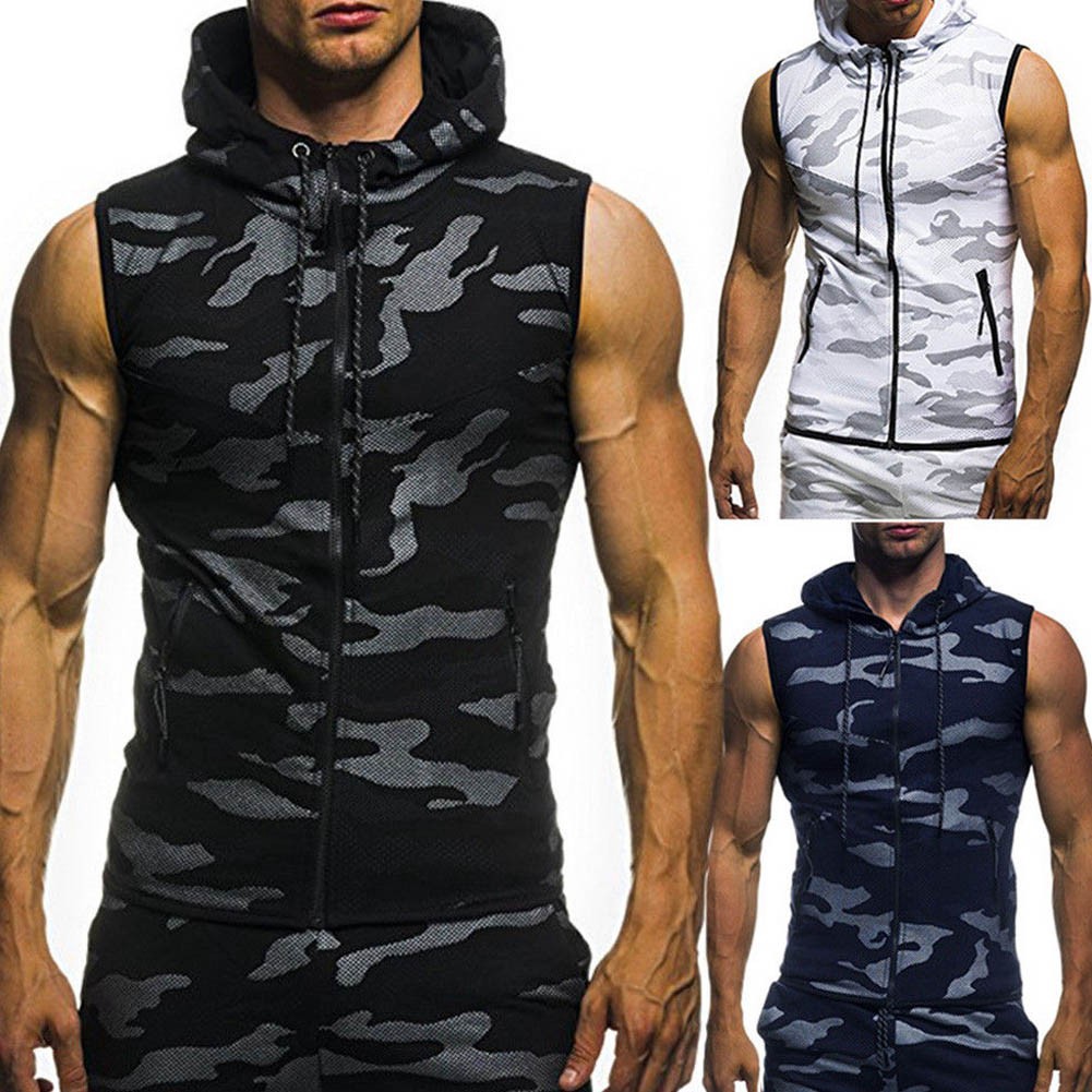 slim fit sleeveless hoodie