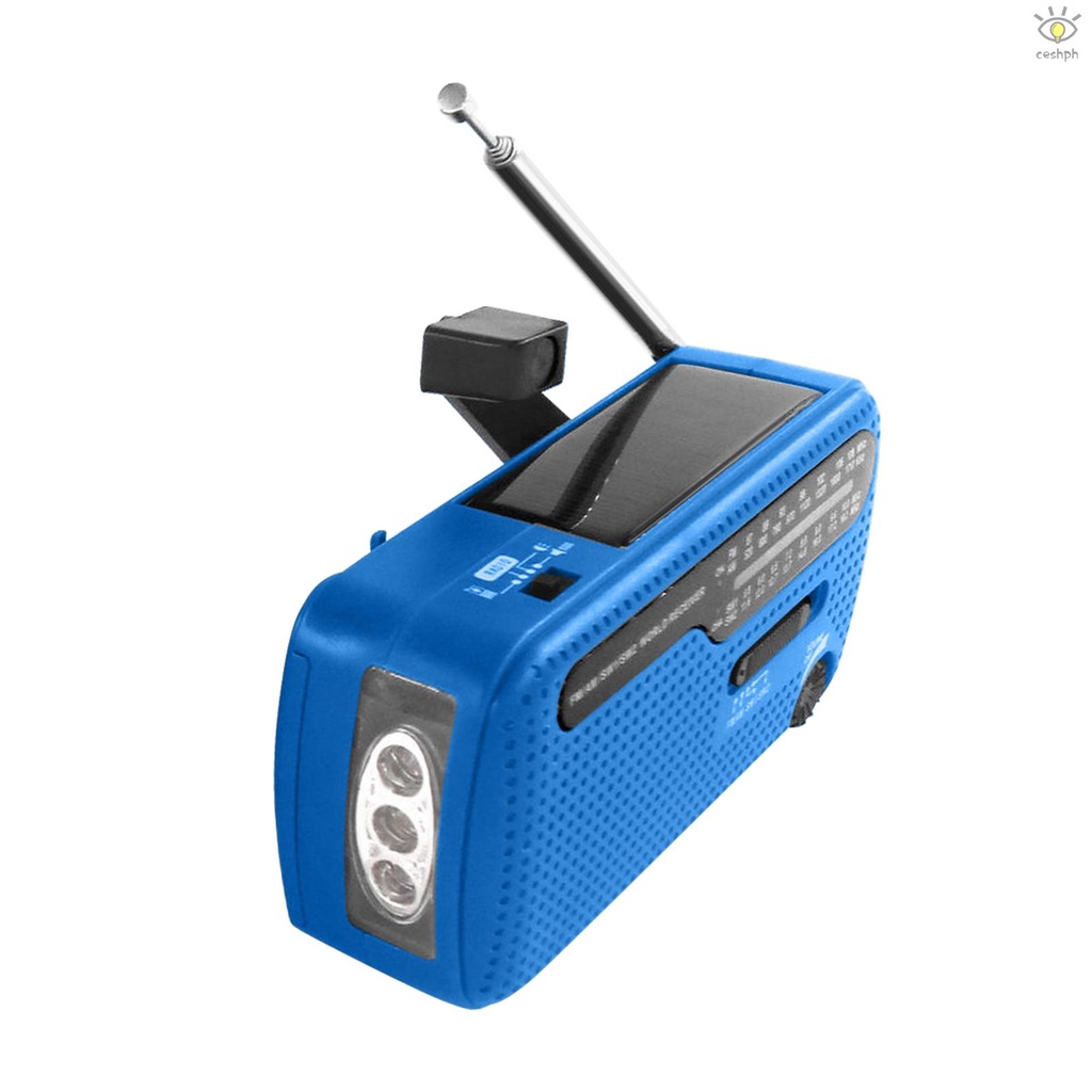 Emergency Radio Hand Crank Solar Radio 1200mAh Rechargeable Portable