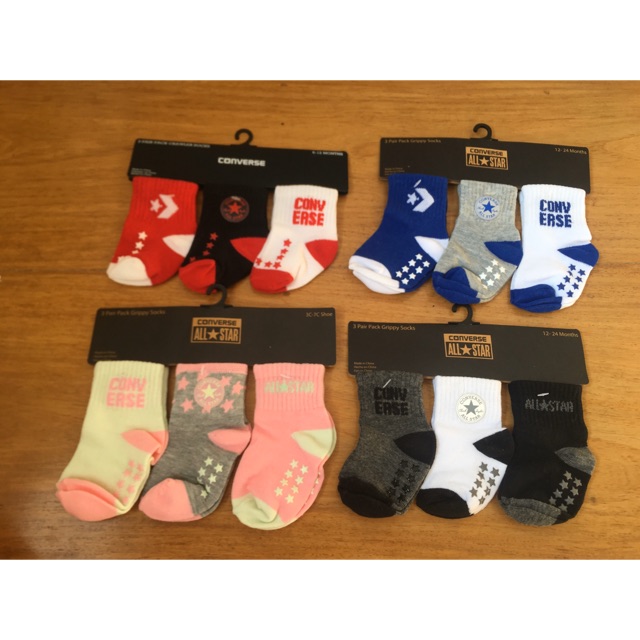 3 pairs Converse baby socks for 6-12 months/12-24 months or 3C-7C | Shopee  Philippines
