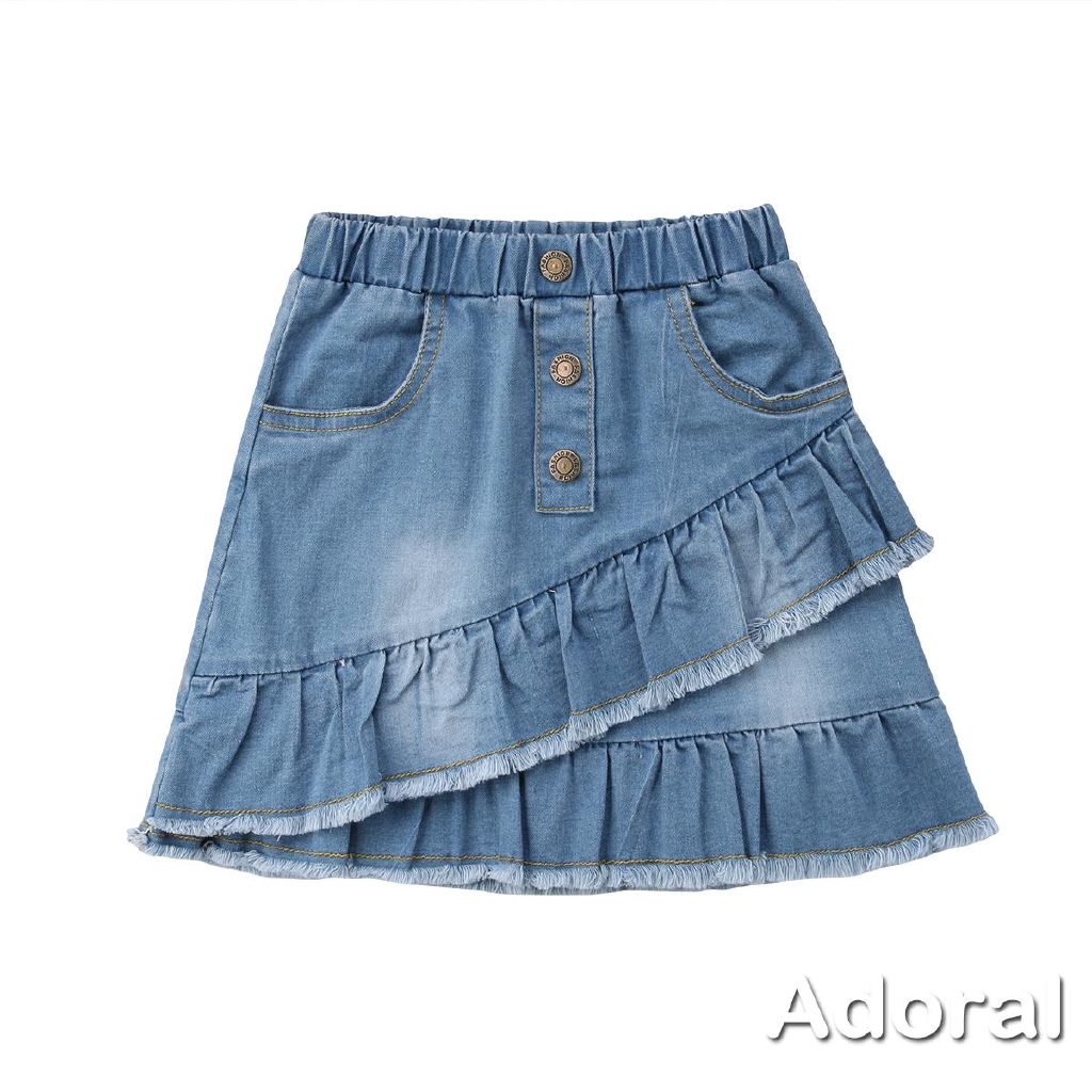 blue denim mini skirt