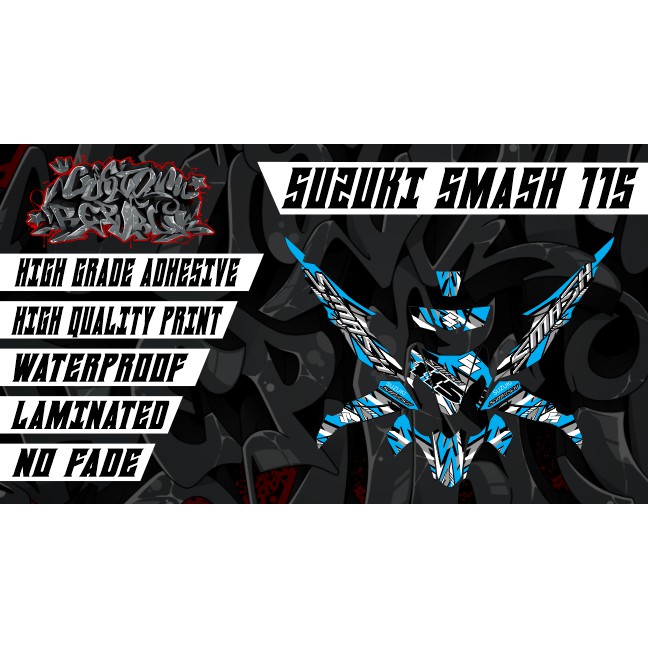 Suzuki Smash 115 Abstract Decals Set (Blue) Shopee Philippines