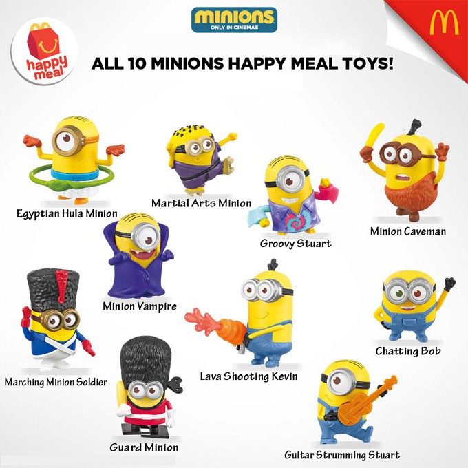 Mcdo Happy Meal Toy Minions 15 Sold Per Piece Shopee Philippines