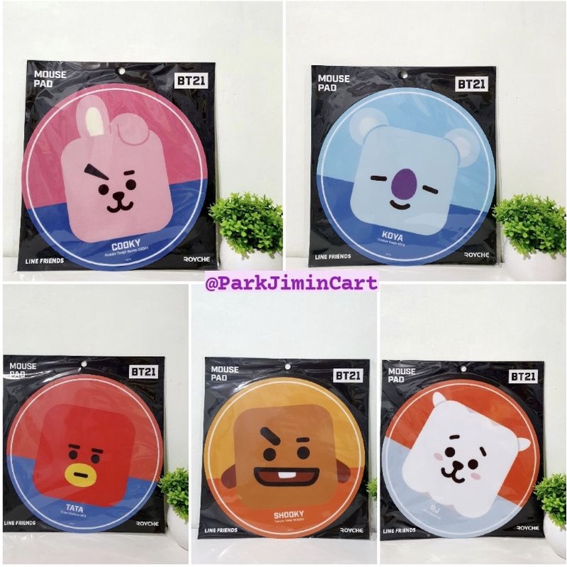 (Onhand) Official BT21 Mouse Pad - Tata, Koya, Shooky, Chimmy, Cooky ...