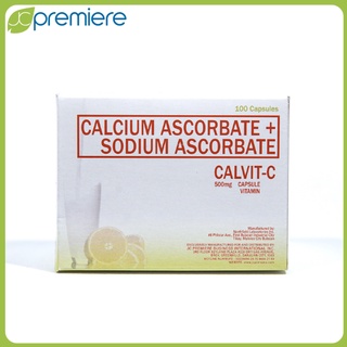 JCPREMIER Products Calvit C Calcium Ascorbate + Sodium Ascorbate Vitamins 100 Capsules (500mg/Cap)