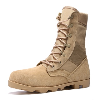 High-top leather desert military boots combat boots tall men's tactical boots size 39-44