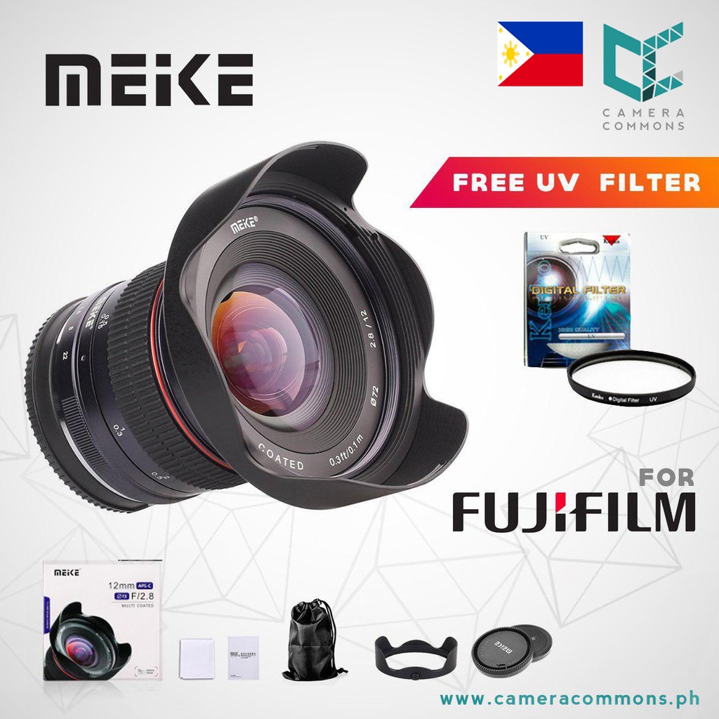 Meike 12mm F/2.8 Ultra Wide Angle Manual Focus Prime Lens for Fujifilm APSC Mirrorless Cameras