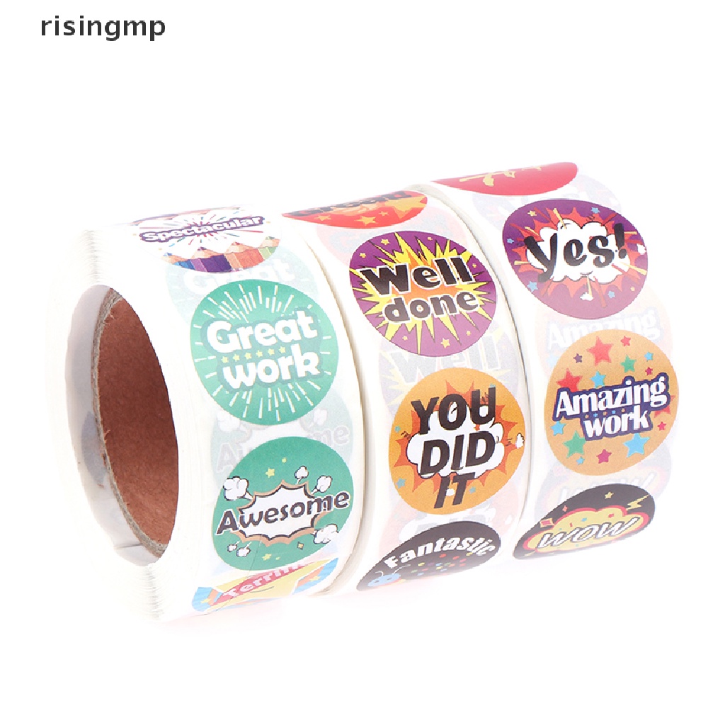 [risingmp] 500pcs “good job” reward sticker 8 designs cartoon words sticker good for kids HOT SELL