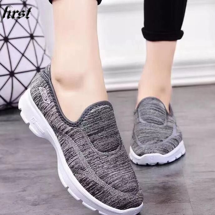 Korean fashion slip on shoes sneakers for women running rubber shoes ...