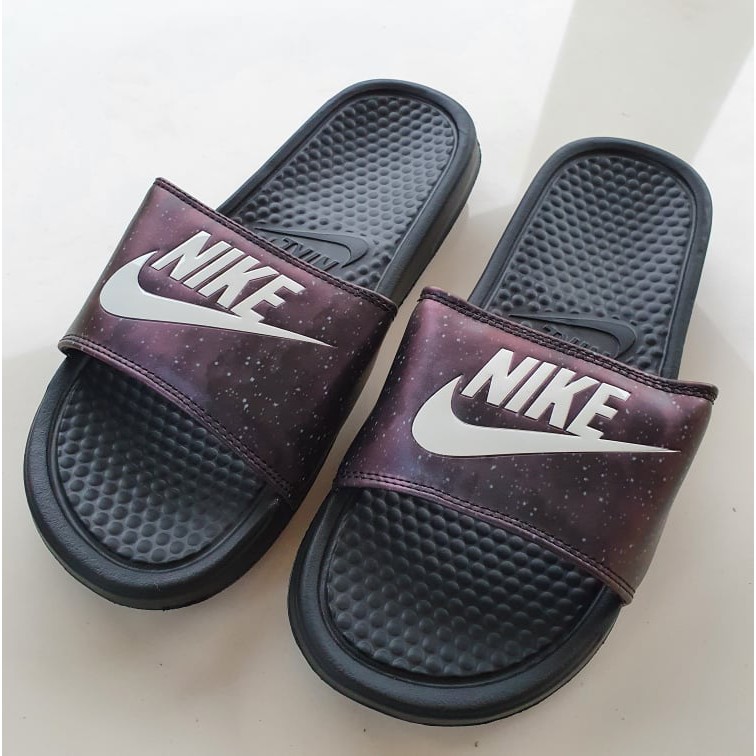 GALAXY BLACK nike slides for men OEM 