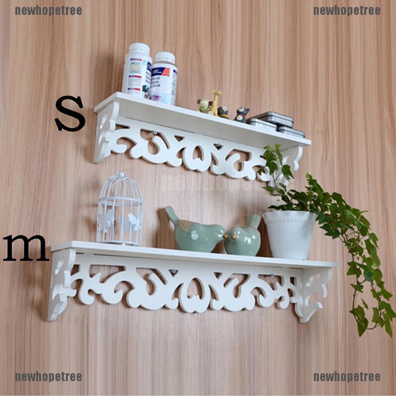 NTPH Fashion Modern Art White Wooden Wall Shelf Display