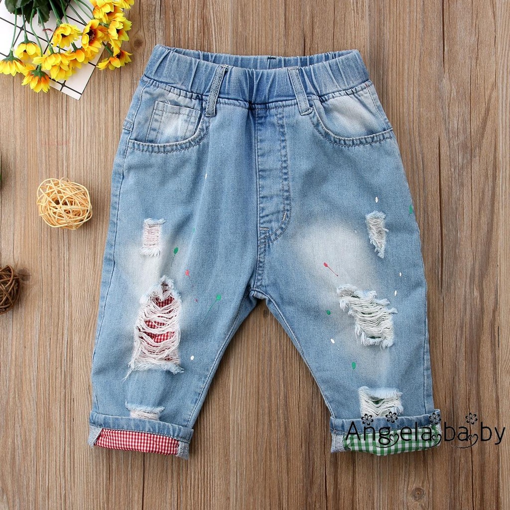 baby boy distressed shorts