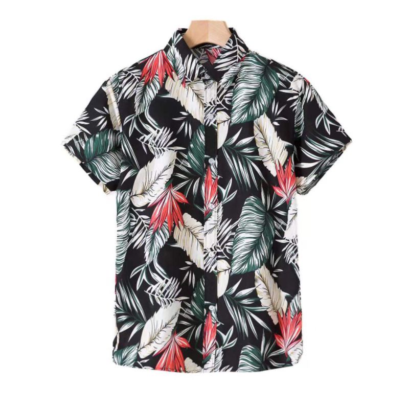 Emw Summer Hawaiian Cotton Floral Polo Unisex | Shopee Philippines