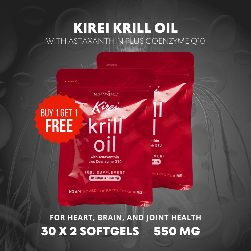 Original Krill Oil with Astaxanthin plus Coenzyme Q10 Kirei Krill Oil