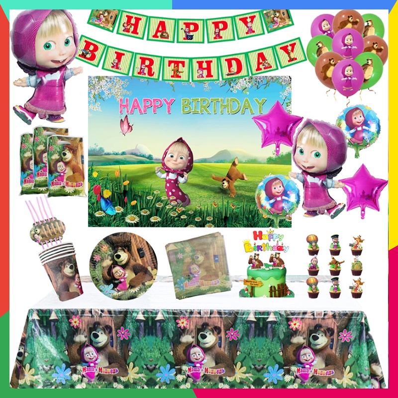 masha and bear party supplies masha and the bear party decor masha and ...