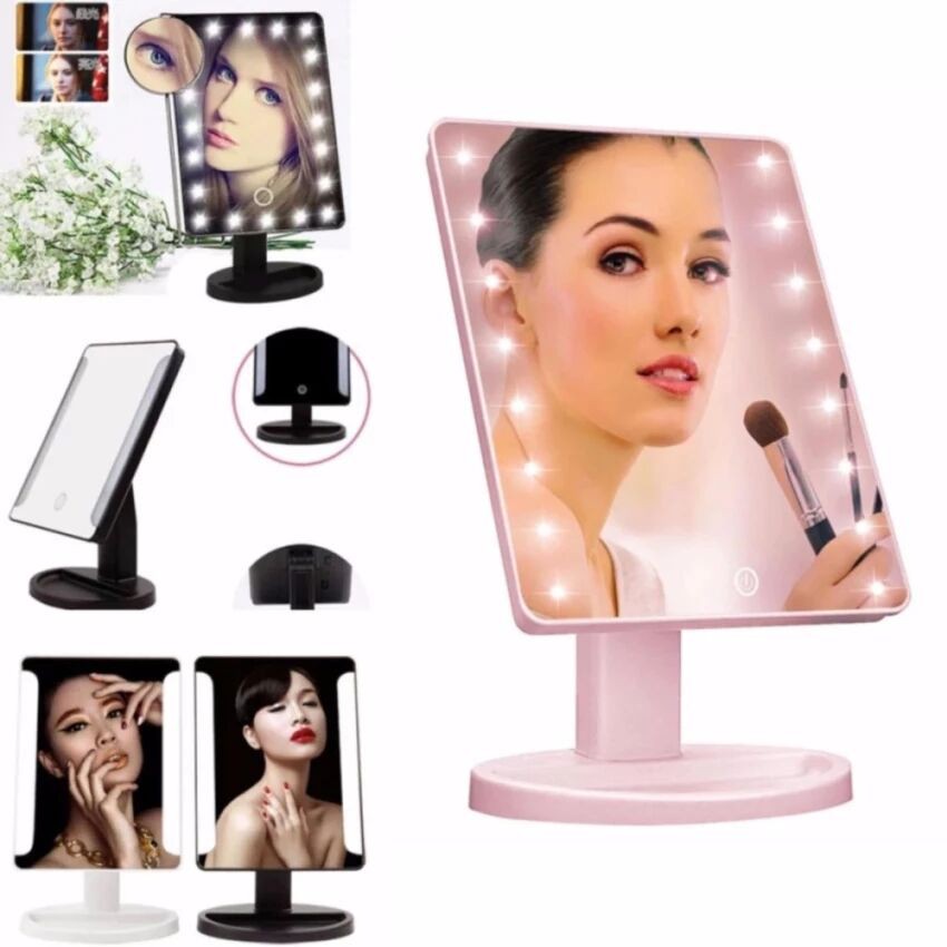 Make Up Table Stand Large LED Mirror with 16 LED Light | Shopee Philippines