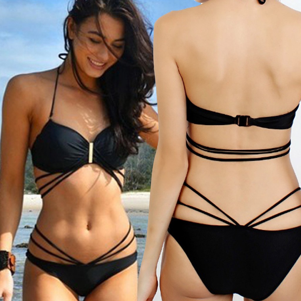 black two piece bikini