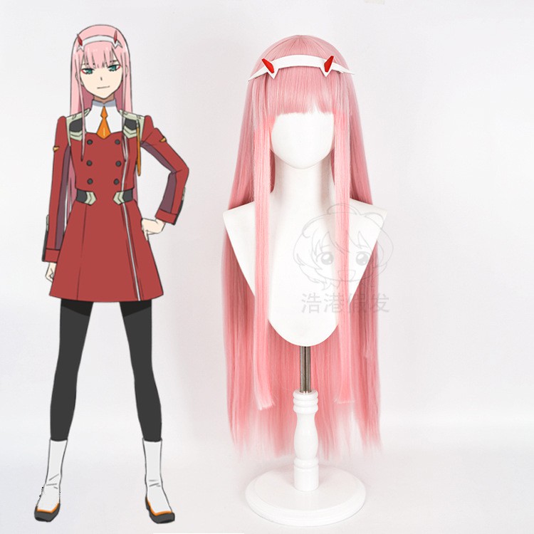 Anime DARLING in the FRANXX 02 ZERO TWO Long Wig Cosplay Wig Role Play Pink  Color Cos Wig | Shopee Philippines