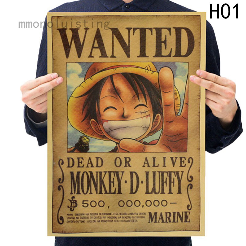 Ready Stock One Piece Luffy Straw Yonko Kaido Zoro Nami Boa Law Anime Wanted Poster Shopee Philippines