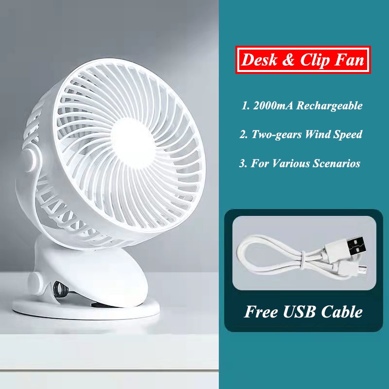 Atezch Handheld Desk Portable Mini Electric Fan Quiet Operation Fan 3-Speed Wind Adjustable Dormitory Bedroom Silent Fan