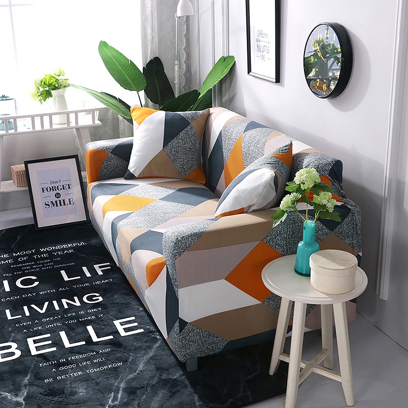 Sofa Cover Set L Shape Elastic Sofa Cover 1/2/3/4 Seater Regular Shape Sofa Cover