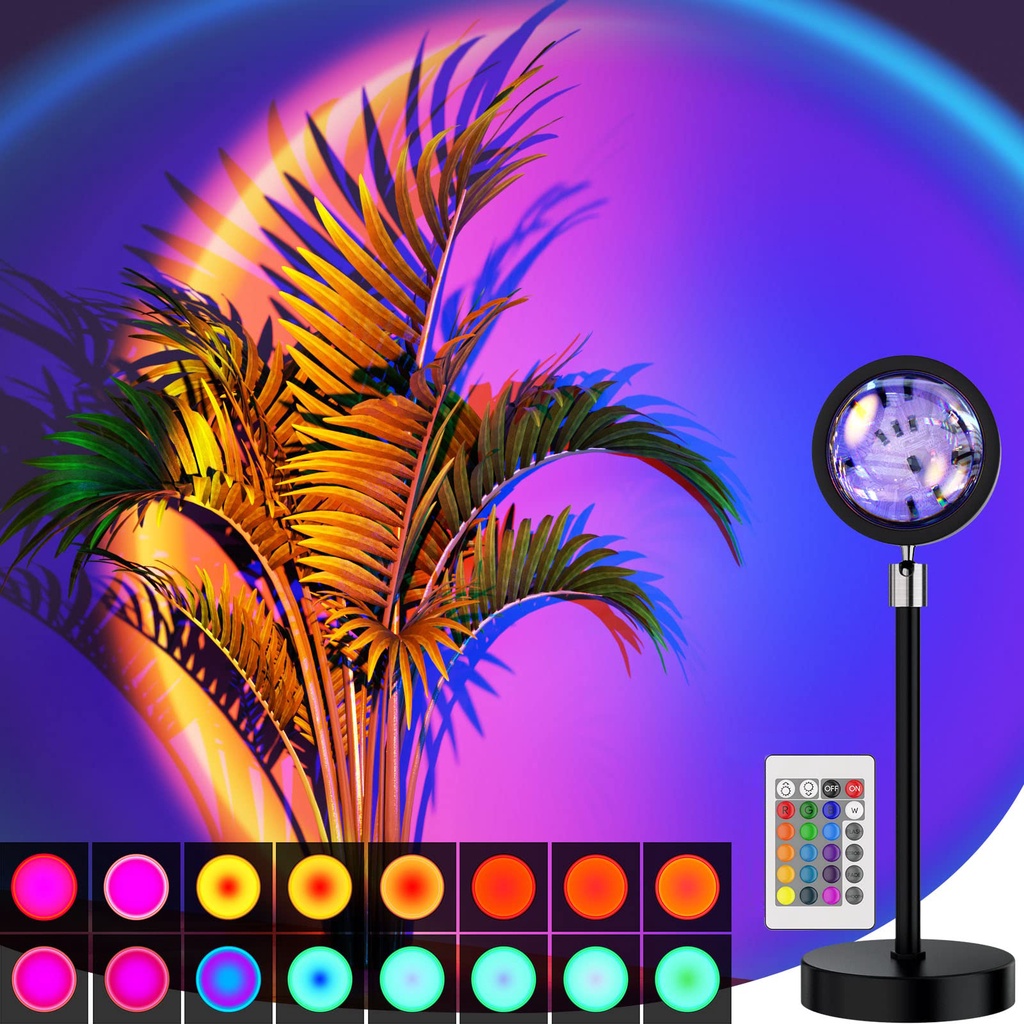 Sunset lamp 16 colors in 1 with remote network celebrity sunset lamp