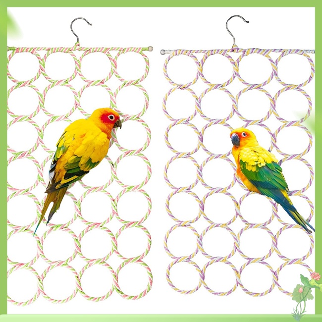 MY Bird Climbing Net Parrot Swing Toys With Hooks Bird Supplies For Cockatoos Parakeets Lovebirds (random Color)