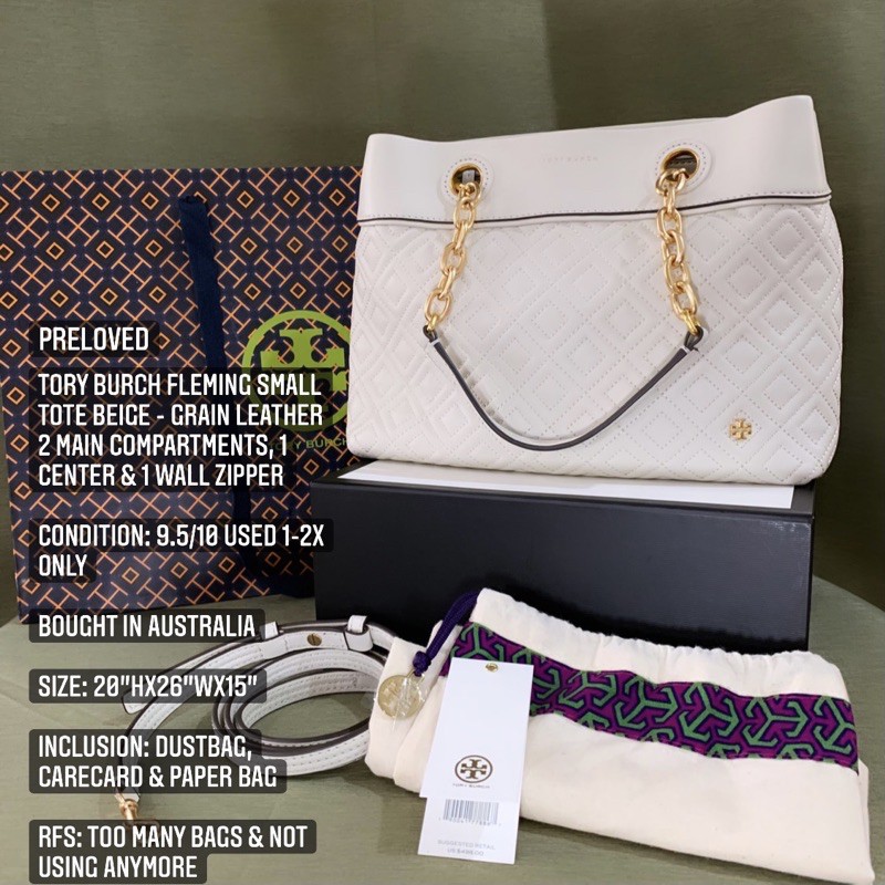 Authentic Tory Burch Fleming Small Tote | Shopee Philippines