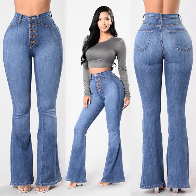 high waist jeans trousers for ladies