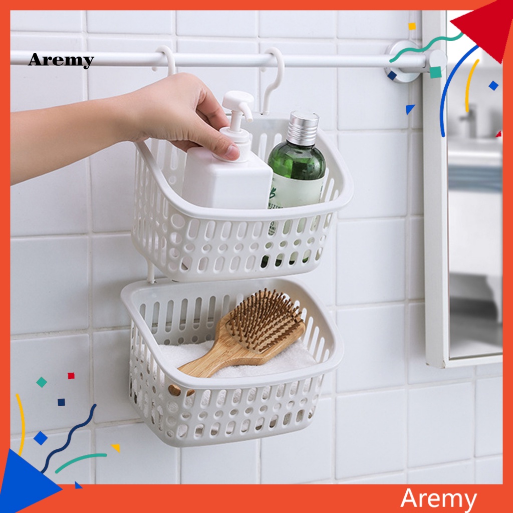 AREM Hanging Shower Basket Rectangle Bathroom Shampoo Makeup Hanging