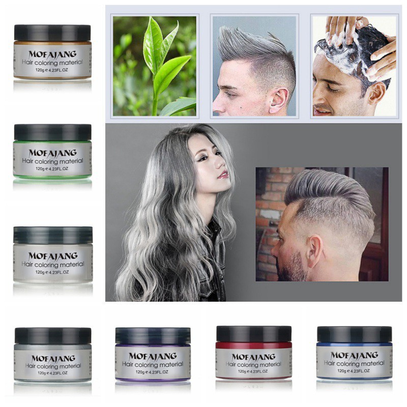 Gray Silver Diy Hair Color Wax Mud Dye Unisex Coloring Cream