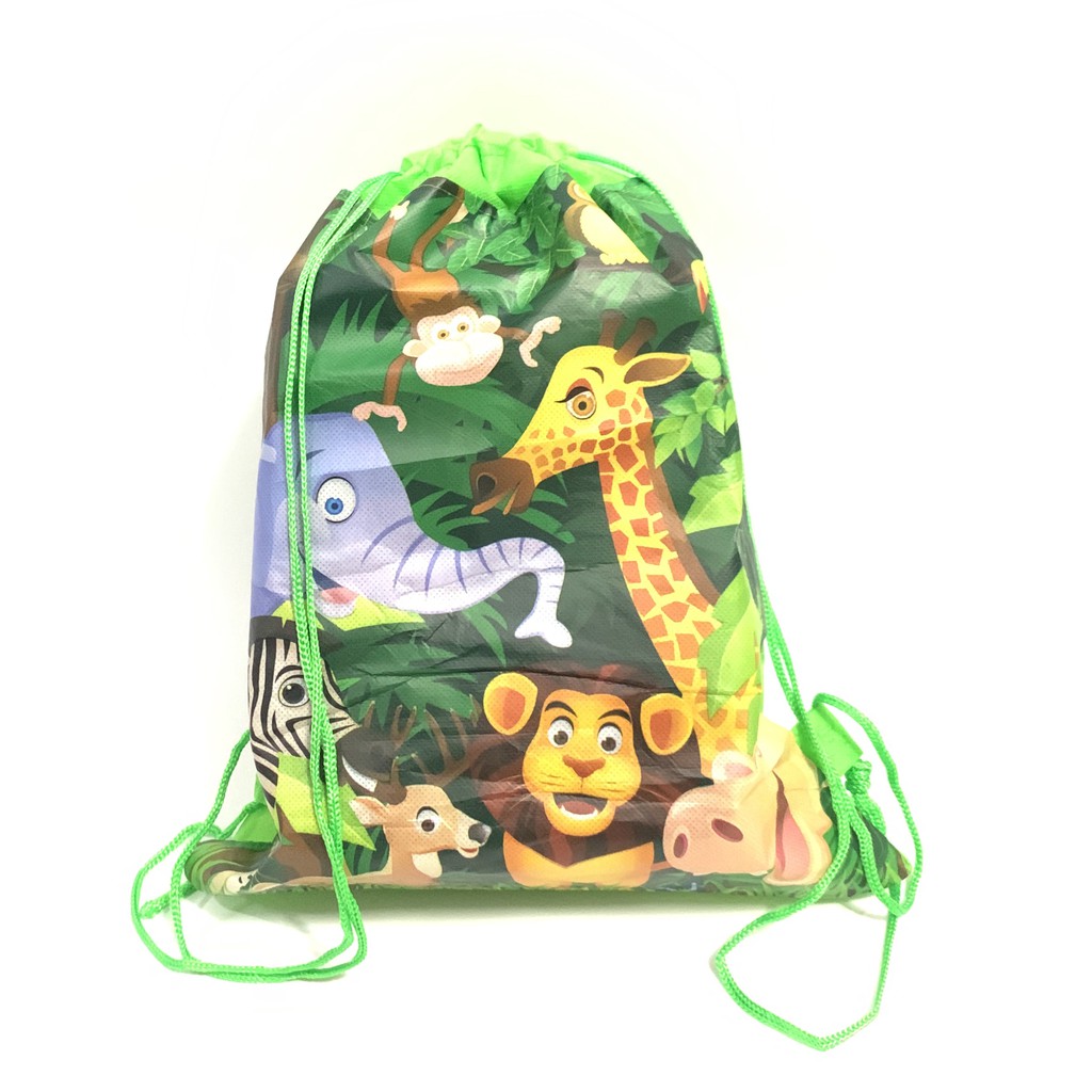 12pcs/pak jungel safari animals string bag for party gift prize loot