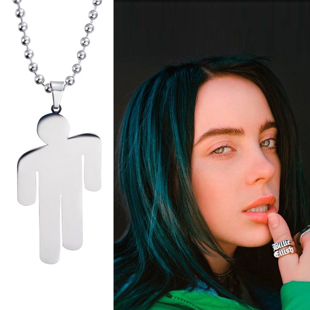 Billie Eilish Pendant Necklace Stainless Steel Human Shape Fans Jewelry