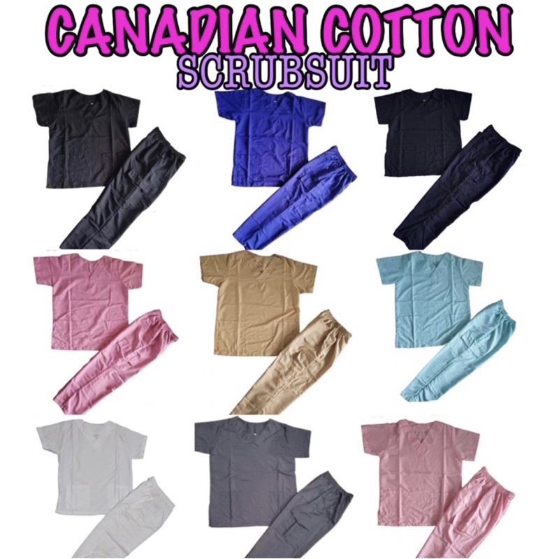 PLAIN CANADIAN COTTON CARGO SCRUBSUIT BEST QUALITY!!! Shopee Philippines
