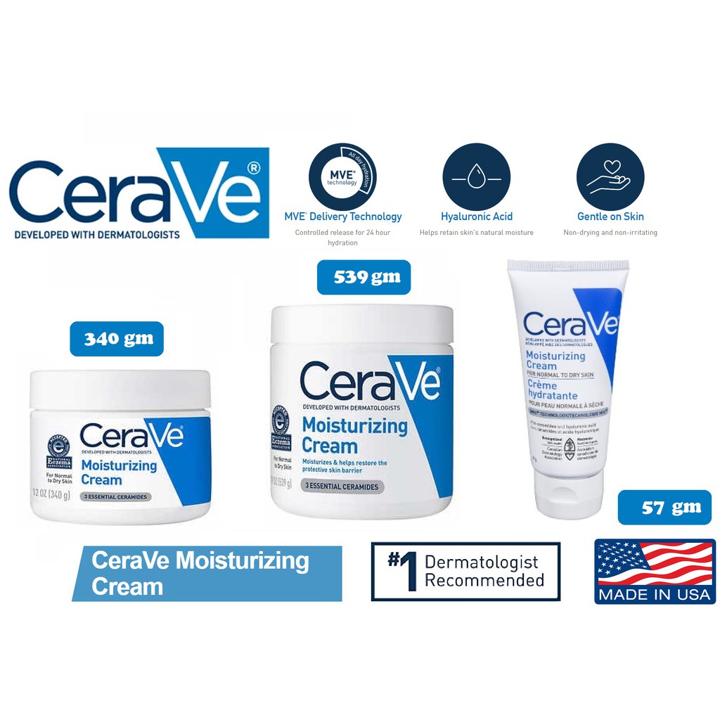 CeraVe Moisturizing Cream For Normal To Dry Skin MVE Technology with