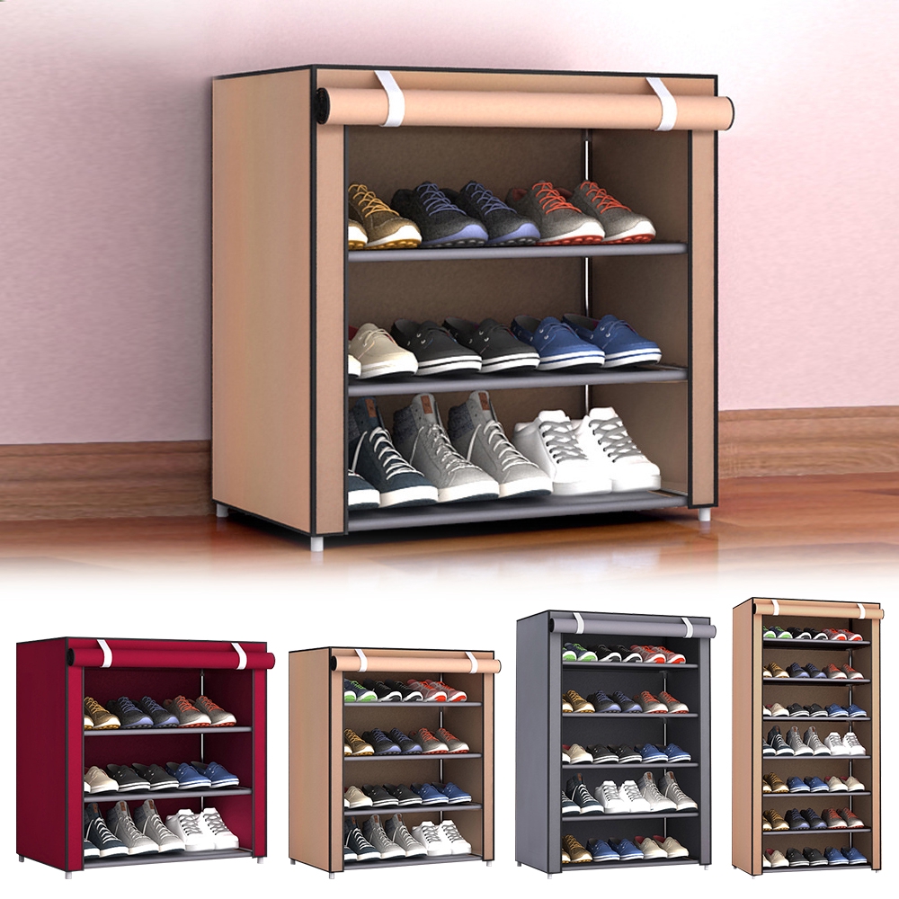 3 9layer Shoe Rack 3d Design Shoe Organize Storage Cabinet Shoe Rack Storage Cabinet Cover Pockets Shopee Philippines