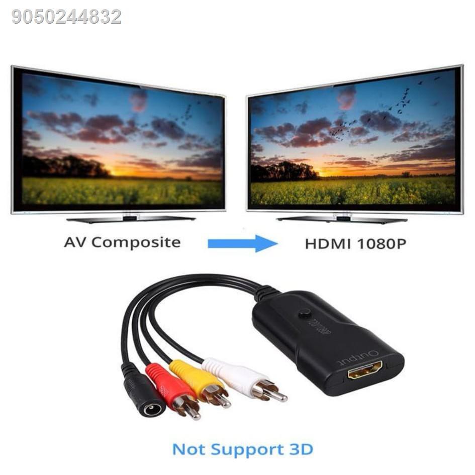 AV To HDMI Adapter RCA To HDMI Adapter Converter Support PAL/NTSC 1080P