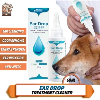 EAR DROP Martina's Cat Dog Ear Mites Odor Removal Infection Solution Treatment Cleaner Pet Mites